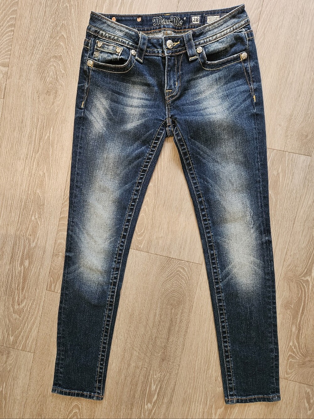 Miss Me Women’s Dark Wash Blue Skinny Jeans - Picture 4 of 6